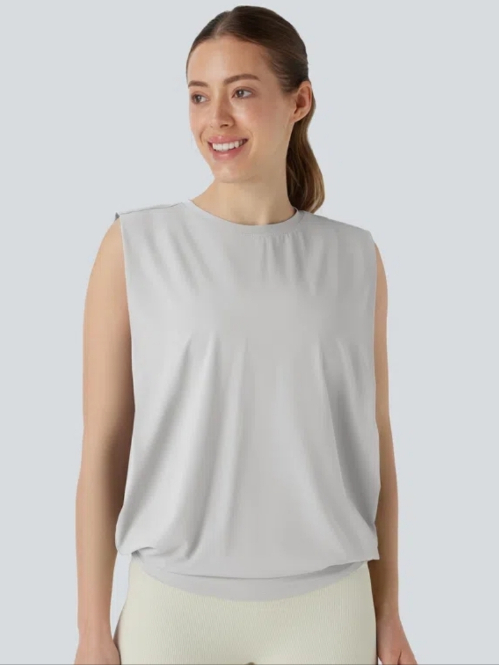 Halara Sleeveless Light Gray Women's Top Lg